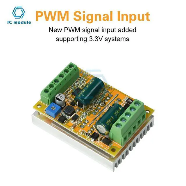 Alt view image 3 of 3 - DC5-50V 300W BLDC Three-Phase Brushless DC Motor Driver Board PWM Without Hall Sensor Hall Motor Control Driver Power Supply