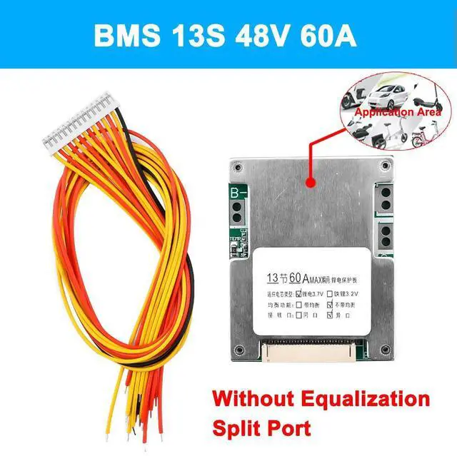 Main image of BMS 13S 48V 60A Compact protection Board Li-Ion Pack Protection Module Isoport Without Equalization