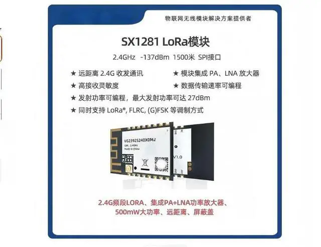 Alt view image 2 of 3 - LoRa/SX1281/2.4G long-range 1500m module for electric toys/drones/voice and video transmission.