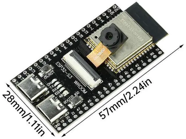 Alt view image 2 of 3 - ESP32 S3 -WROOM-1 N16R8 CAM Development Board +Bluetooth-compatible Module OV3660 Camera