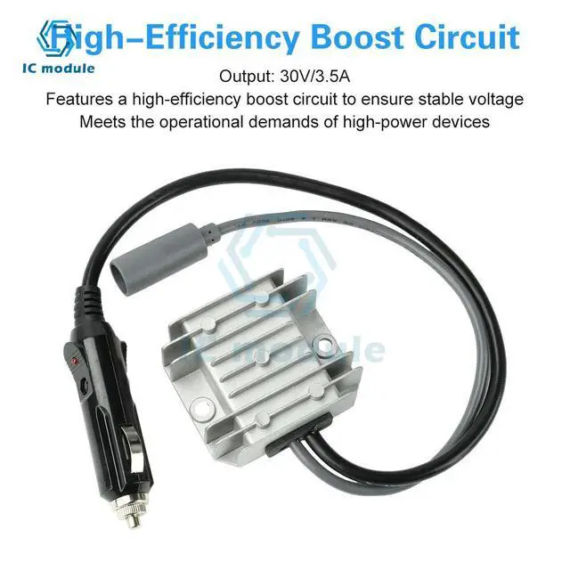 Alt view image 2 of 3 - DC 12V/24V to 30V 3.5A Mini DC Step-Up Boost Converter with Cigarette Lighter Plug for RV Truck Car Van Waterproof Power Supply