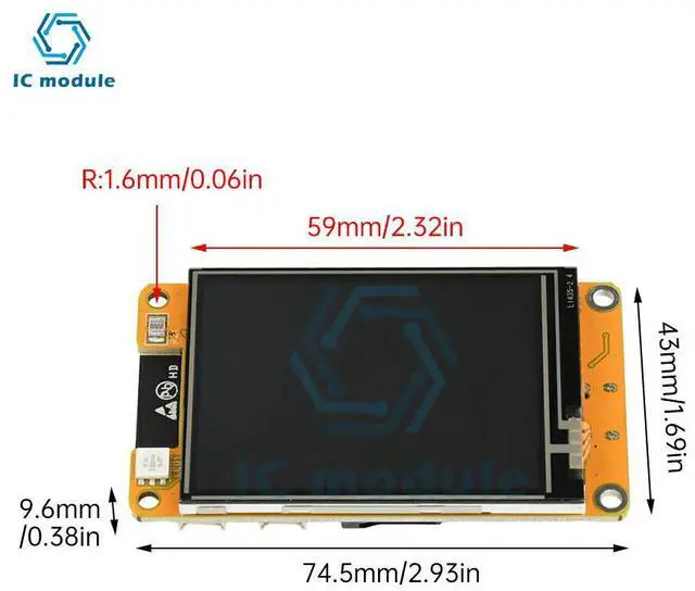 Alt view image 3 of 3 - ESP32 2.4-inch 240 * 320 Capacitive Touch Display Type C BT Development Board Display Screen