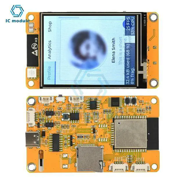 Alt view image 2 of 3 - ESP32 2.4-inch 240 * 320 Capacitive Touch Display Type C BT Development Board Display Screen