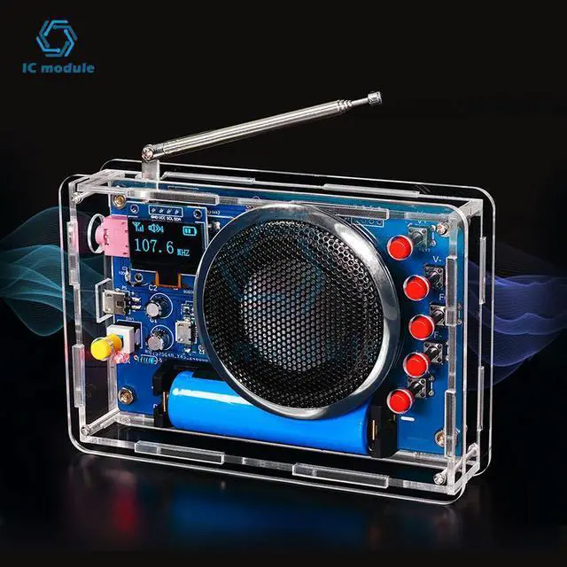 Alt view image 2 of 3 - OLED Display Radio Assembly Kit Rechargeable FM Circuit Board Production Welding Electronic DIY Parts