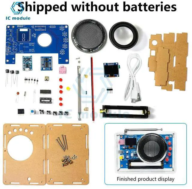 Alt view image 3 of 3 - OLED Display Radio Assembly Kit Rechargeable FM Circuit Board Production Welding Electronic DIY Parts
