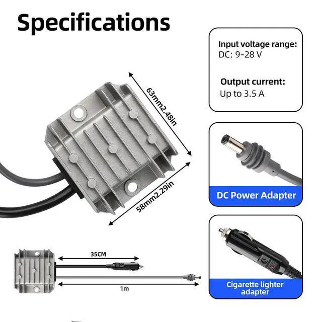 Alt view image 3 of 3 - 30V DC to DC Boost Converter 12V 24V to 30V 3.5A Waterproof IP68 Power Module with Cigarette Lighter for RV Boat Surveillance