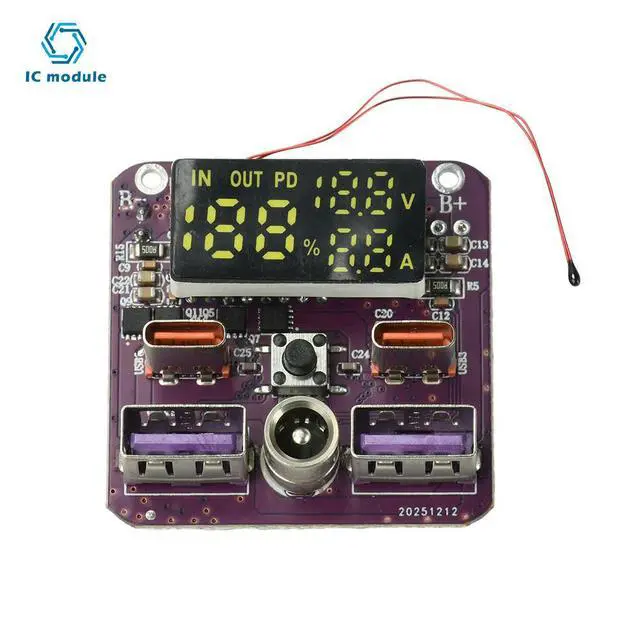 Alt view image 3 of 3 - 4S PD 100W Bidirectional Fast Charging Module for Lithium with DC Port and ligent Protocol Recognition