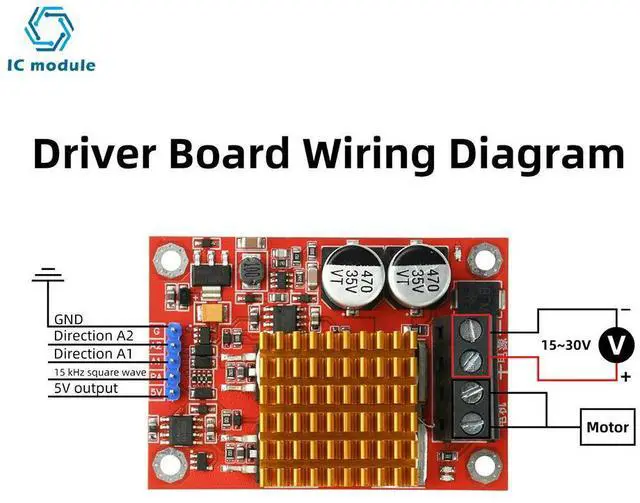 Alt view image 3 of 3 - High-Power H-Bridge Motor Drive Module 30A DC 12-30V Single Channel DC Motor Driver for Robotic Applications