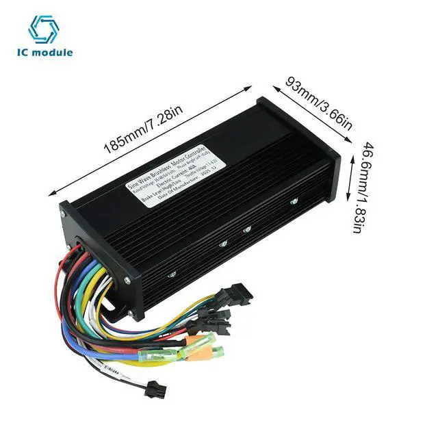 Alt view image 3 of 3 - 36V/48V/52V/60V 40A Sine Wave Brushless Motor Controller 1000W-2000W Triple-Mode Black Gold Edition for E-Bike/electric bicycle