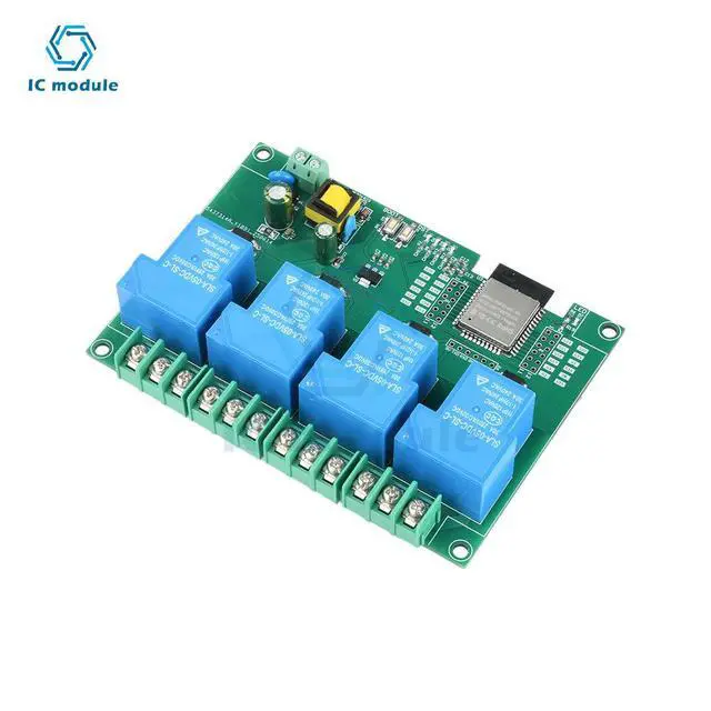 Alt view image 3 of 3 - AC 220V 30A BT 4 Way Relay Module ESP32 Development Board 4 CH Relay Module Supports Secondary Development