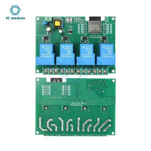 Alt view image 2 of 3 - AC 220V 30A BT 4 Way Relay Module ESP32 Development Board 4 CH Relay Module Supports Secondary Development