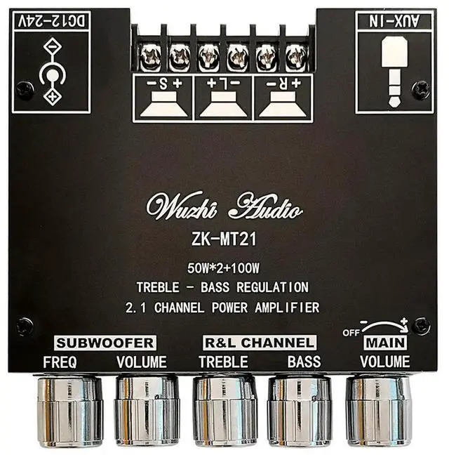 Main image of 2.1 Channel Bluetooth Power Amplifier Module 100W Subwoofer + 50Wx2 High Fidelity Digital Audio Amp Board for Home Theater