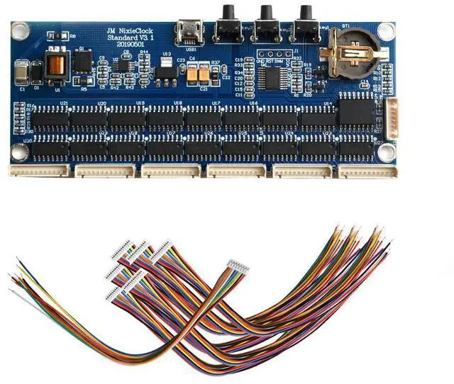 Alt view image 2 of 3 - 6-Bit Glow Clock Motherboard Core Board Control Panel Remote For Universal 18 qs30-1 Nixie Digital LED Clock Electronic Kit