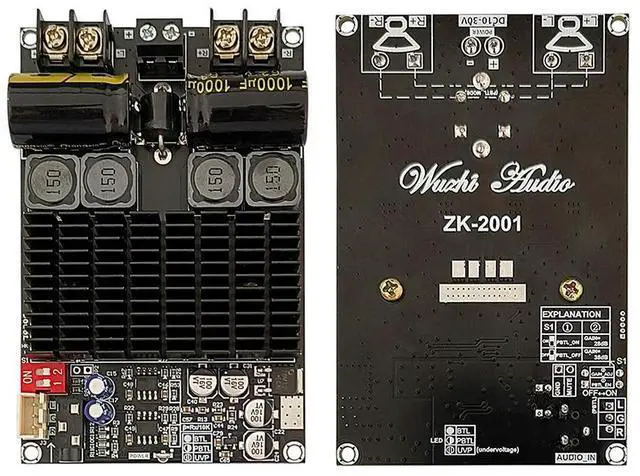 Alt view image 2 of 3 - DC 10-30V ZK-2001 TPA3221 Dual Channel Pure Rear Stage Digital Amplifier Board 100W+100W AMP Bridged Mono Subwoofer Speaker