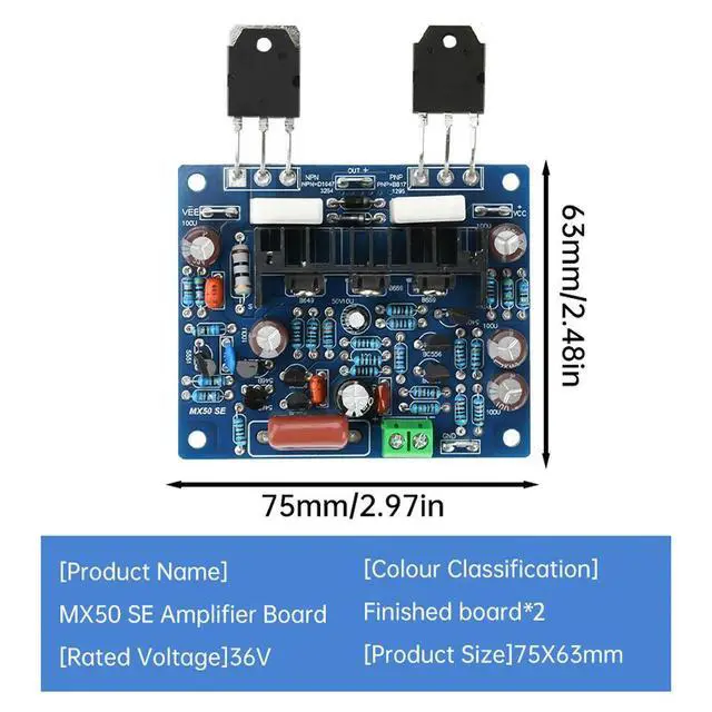 Alt view image 2 of 3 - 100W*2 Dual Channel Digital Audio Amplifier Board HiFi Stereo Amplifier High Power Module Electronic Kit