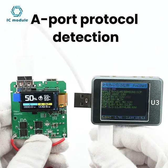 Alt view image 3 of 3 - 100W PD Fast Charging Module 4S Protection Mainboard with TFT Color Screen for Power Bank DIY