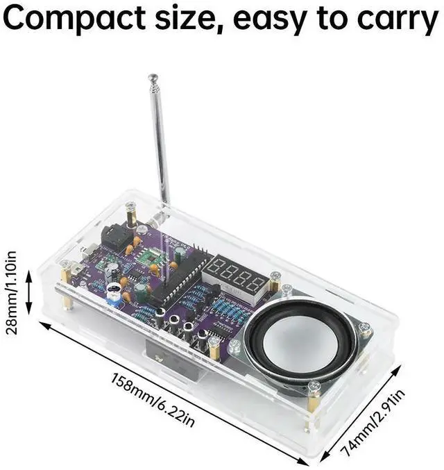 Alt view image 2 of 3 - DIY Electronic Kit FM Radio Soldering Kit 87.5MHz~108MHZ Digital Tube Display FM Radio Electronic SolderLearning PCB Kit