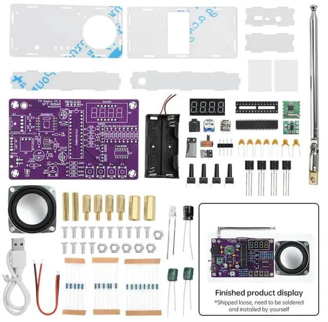Main image of DIY Electronic Kit FM Radio Soldering Kit 87.5MHz~108MHZ Digital Tube Display FM Radio Electronic SolderLearning PCB Kit