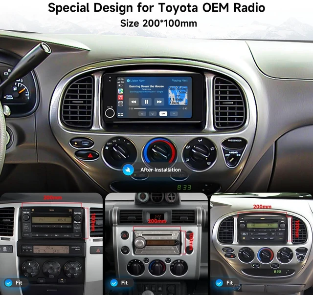 Alt view image 3 of 5 - Dasaita Car Stereo for Toyota Tundra 03-06, 4Runner 03-09, FJ Cruiser 07-24