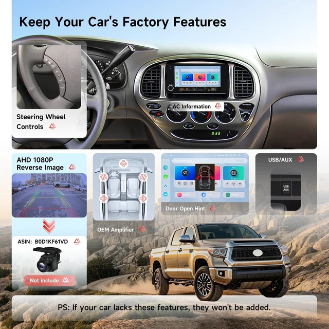 Alt view image 4 of 5 - Dasaita Car Stereo for Toyota Tundra 03-06, 4Runner 03-09, FJ Cruiser 07-24