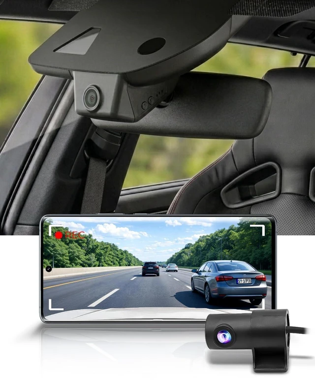 Main image of Fitcamx Front 4K+Rear 1080P Dash Cam Adapts for Ford Mustang 2019-2023 Coupe Fastback GT Convertible Bullit, OEM Look, 2 Way HD Video, WiFi & APP, Loop Recording, G-Sensor, Easy to Use, 128GB Card