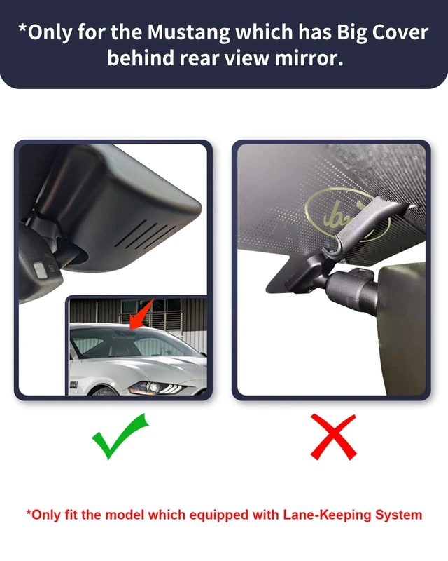 Alt view image 2 of 5 - Fitcamx Front 4K+Rear 1080P Dash Cam Adapts for Ford Mustang 2019-2023 Coupe Fastback GT Convertible Bullit, OEM Look, 2 Way HD Video, WiFi & APP, Loop Recording, G-Sensor, Easy to Use, 128GB Card