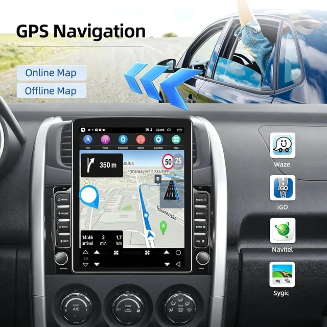 Alt view image 3 of 5 - Car Stereo for Dodge Ram 1500/2500/3500 2006-2008, 9.7 Inch Touchscreen