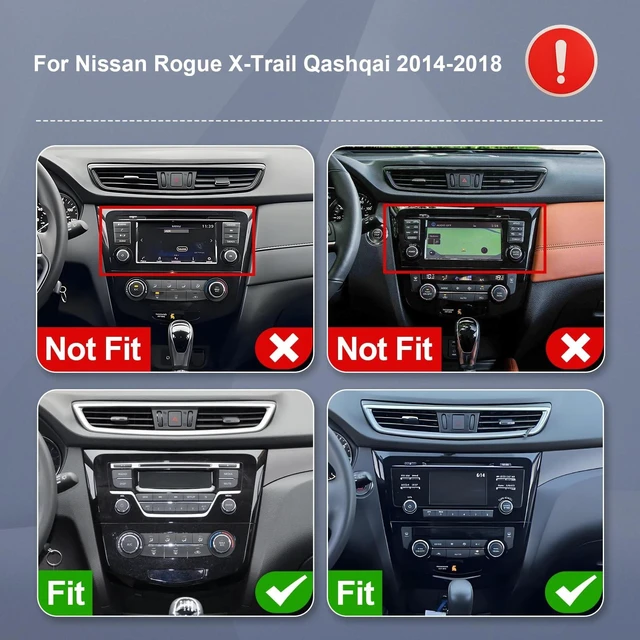 Alt view image 2 of 5 - 4+64GB 10.1 Inch Touchscreen Android 14 Car Radio Stereo for Nissan Rogue X-Trail Qashqai 2014-2018 with CarPlay/Android Auto Car Radio, Support WiFi 6, Bluetooth,5.4, Backup Camera, SWC