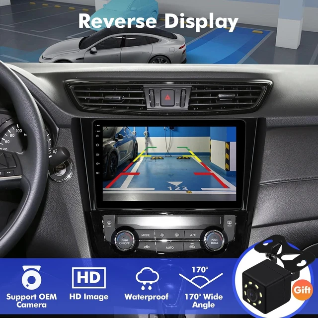 Alt view image 5 of 5 - 4+64GB 10.1 Inch Touchscreen Android 14 Car Radio Stereo for Nissan Rogue X-Trail Qashqai 2014-2018 with CarPlay/Android Auto Car Radio, Support WiFi 6, Bluetooth,5.4, Backup Camera, SWC