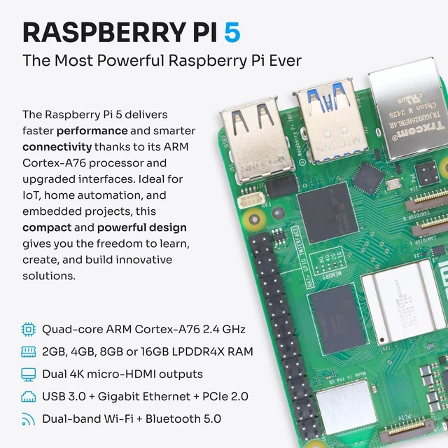 Alt view image 4 of 5 - PiiKit Starter Kit for Raspberry Pi 5 4 GB ^^ 64 GB MicroSD Card ^^ 27 W Power Supply ^^ Case with Integrated Fan and Heat Sink ^^ 4K 60 Hz Micro-HDMI Cable