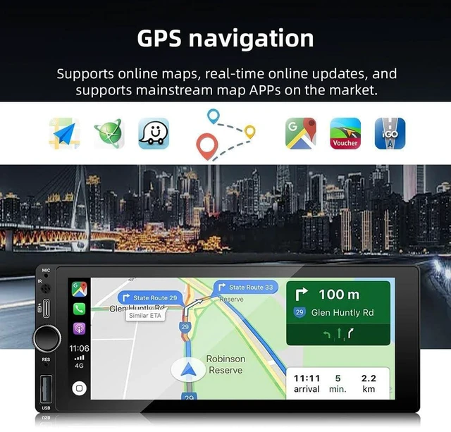 Alt view image 4 of 5 - Android 13 Car Stereo for Mini Cooper S R50 R52 R53 CD53 Cabrio GP/Seven/Park Lane, 6.9" Touchscreen with Wireless CarPlay & Android Auto, 2GB+32GB