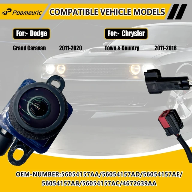 Alt view image 2 of 5 - 4672639AA Rear View Backup Camera for Chrysler Town and Country 2011-2016