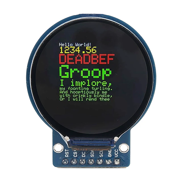 Alt view image 2 of 5 - 5PCS 1.28 Inch TFT LCD Round Display Module RGB 240x240 4-Wire SPI Interface GC9A01 Driver Compatible with Arduino
