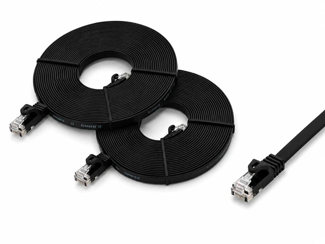 Main image of BRENDAZ Cat5e Ethernet Cable, 100ft (2-Pack) Network Patch Cable - Snagless Cat 5e Cord, Flat, 350MHz, UTP, for PC, Server, Router, Modem, TV, PS5, Game Consoles (2pk, 100-Feet)