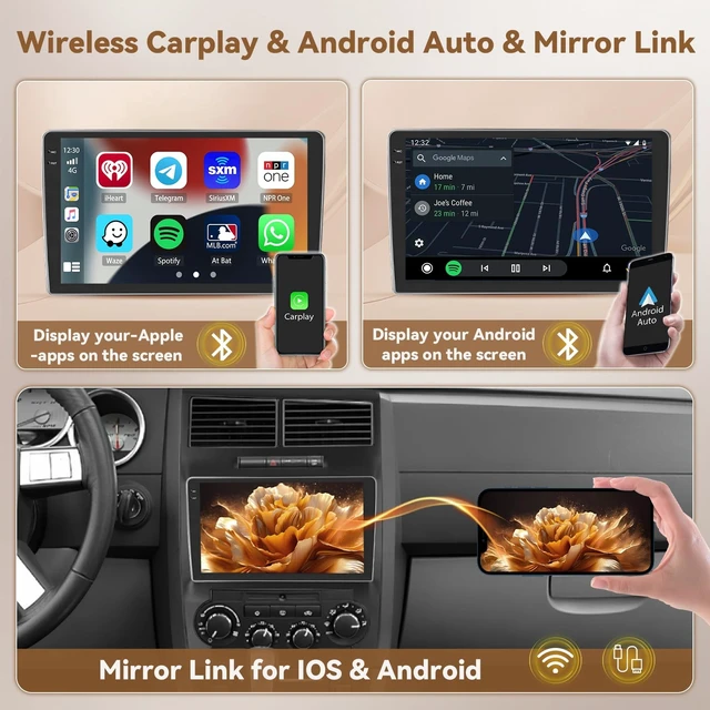 Alt view image 3 of 5 - 4+64G 9'' Android 15 Car Stereo for Dodge Charger/Magnum 2005-2007