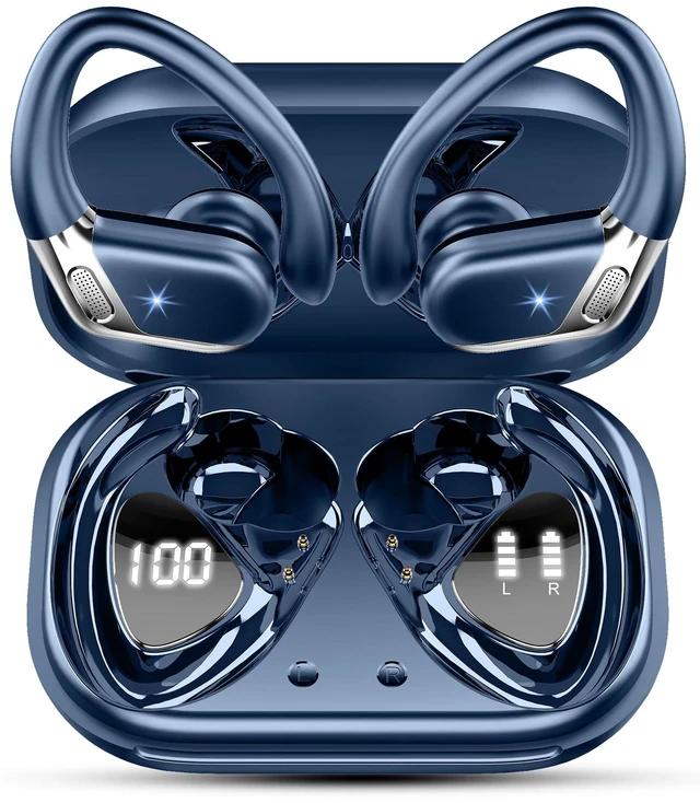 Main image of Hupoaf Wireless Earbuds Sport with Earhooks, 2026 Bluetooth 5.4 Headphones with 4 ENC Noise Canceling Mics, 50H Stereo Earphones for Running/Gym/Workout, IP7 Waterproof Over Ear Buds for Androi