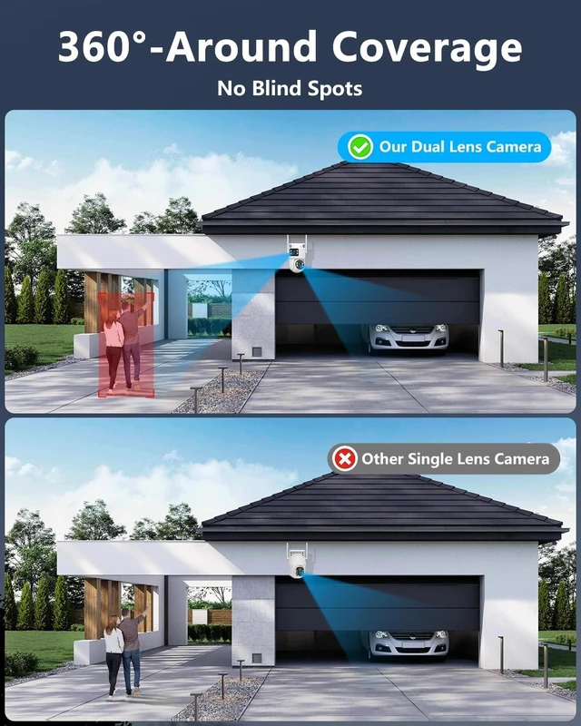 Alt view image 5 of 5 - 4MP Dual Lens Wireless Security Camera Outdoor WiFi PTZ Auto Tracking
