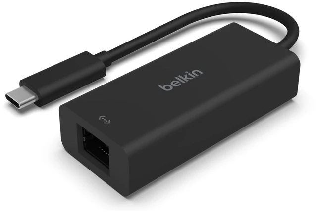 Main image of Belkin USB Type C to 2.5 Gb Ethernet Adapter, USB-IF Certified Thunderbolt 3 & 4 / USB-C to LAN Network Adapter Compatible with MacBook Pro/Air, iPad Pro, XPS, Surface, and Other USB C Devices