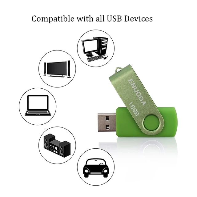 Alt view image 3 of 5 - 16GB Flash Drive 5 Pack ENUODA Thumb Drives 16GB Swivel Design USB 2.0 Memory Stick Jump Drive Pen Drive for Storage and Backup (5 Colors)