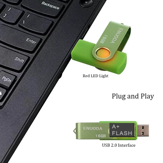 Alt view image 4 of 5 - 16GB Flash Drive 5 Pack ENUODA Thumb Drives 16GB Swivel Design USB 2.0 Memory Stick Jump Drive Pen Drive for Storage and Backup (5 Colors)