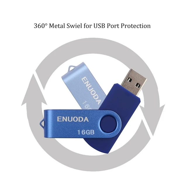 Alt view image 5 of 5 - 16GB Flash Drive 5 Pack ENUODA Thumb Drives 16GB Swivel Design USB 2.0 Memory Stick Jump Drive Pen Drive for Storage and Backup (5 Colors)