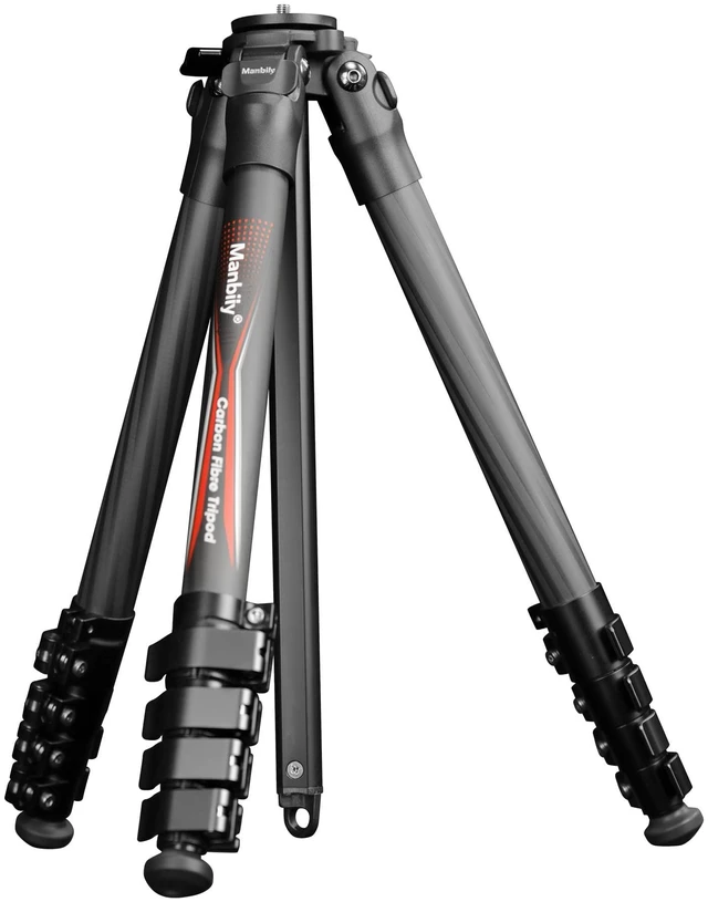 Main image of Manbily Carbon Fiber Tripod for Camera, 56.7" Travel Camera Tripods Compact Portable Lightweight, with Metal Flip Buckle, No Ball Head, Max Load 22lbs-PH-10