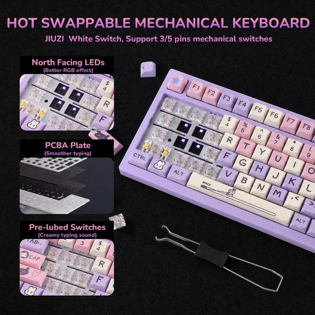 Alt view image 3 of 5 - MY980pro Wireless Mechanical Gaming Keyboard with Smart LCD Display, QMK/VIA Programmable for Windows Only, BT/2.4G/USB-C Gasket Mounted Hot Swap RGB 98% Layout for Mac/ Win (Gaming & Daily Wor