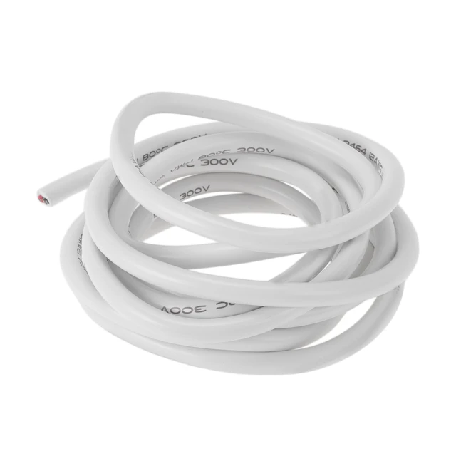 Main image of HEROFFIX Electrical Ground Wire Automotive Power Wire 10FT White TC 1 Pcs 12AWG 2 Conductor Fully Insulated& Soft Touch Jacket Universal