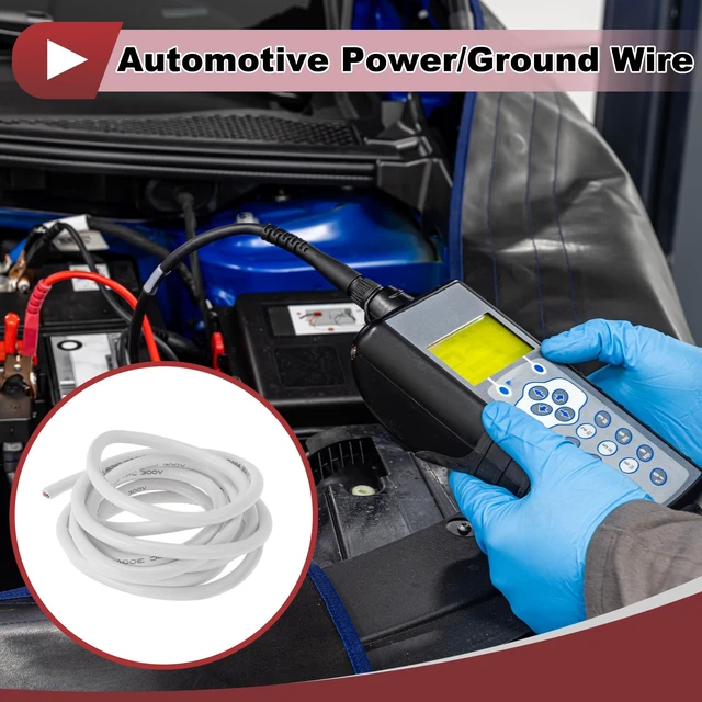 Alt view image 2 of 5 - HEROFFIX Electrical Ground Wire Automotive Power Wire 10FT White TC 1 Pcs 12AWG 2 Conductor Fully Insulated& Soft Touch Jacket Universal