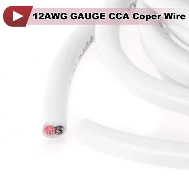 Alt view image 5 of 5 - HEROFFIX Electrical Ground Wire Automotive Power Wire 10FT White TC 1 Pcs 12AWG 2 Conductor Fully Insulated& Soft Touch Jacket Universal