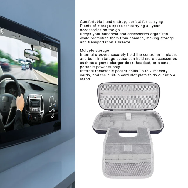 Alt view image 2 of 5 - Tangxi Hard Carrying Case for ROG Ally X 2024 RC72LA / Rog Ally 2023 RC71L / Claw A1M, Portable Hard Shell Storage Case with Card Storage Slot & Pockets, for Console and Accessories