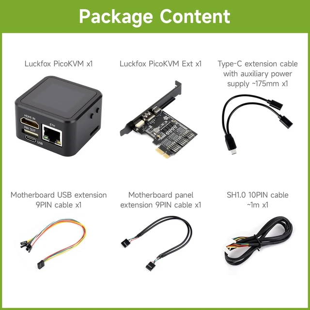 Alt view image 2 of 5 - Waveshare Luckfox PicoKVM Lightweight IP KVM Remote Management Tool, Supports 1920 1080@60fps HDMI Video Input and HID Signal Output for Device Control