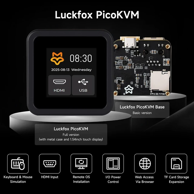 Alt view image 3 of 5 - Waveshare Luckfox PicoKVM Lightweight IP KVM Remote Management Tool, Supports 1920 1080@60fps HDMI Video Input and HID Signal Output for Device Control