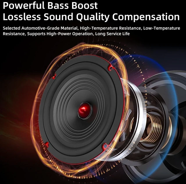 Alt view image 3 of 5 - SCBPAUD 6.5" Car Speakers 800W Peak Power - High-Performance Fiber Cone Woofers, Bullet Head Design for Clear Bass & Stereo Sound - Suitable for Cars, Trucks, SUV, Home Theater, DIY (2-Pack)
